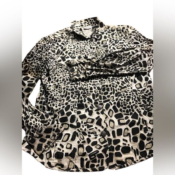 Chicos size 1 medium leopard style cotton jacket excellent condition see pics - Picture 1 of 3